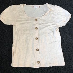 Button down cream colored T-shirt